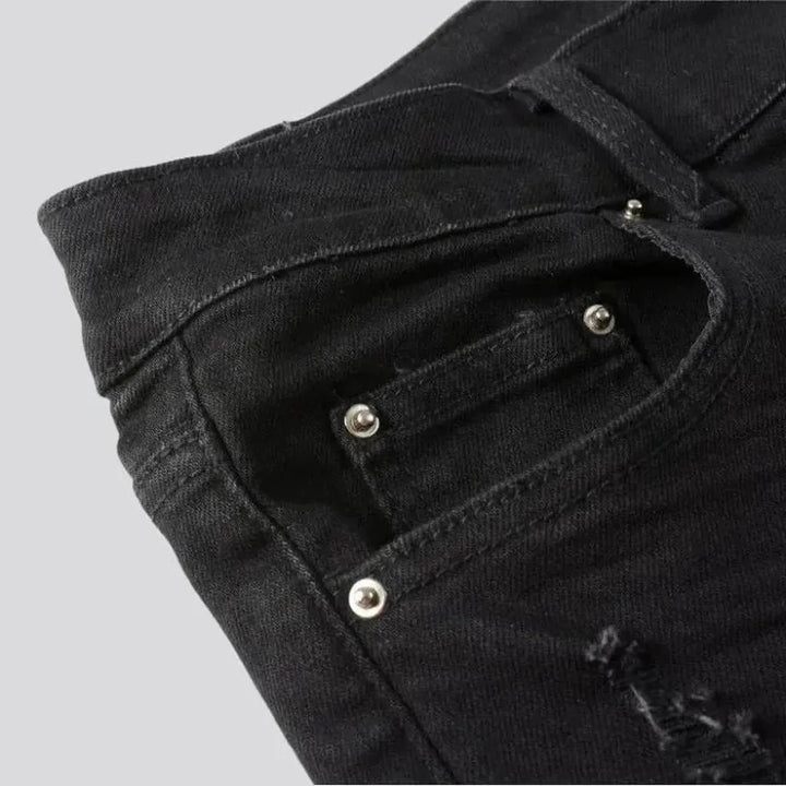 Frayed y2k jeans
 for men