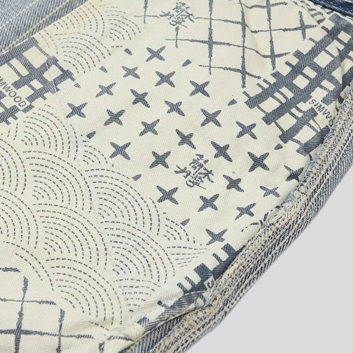 Casual midweight striped worker jeans for men