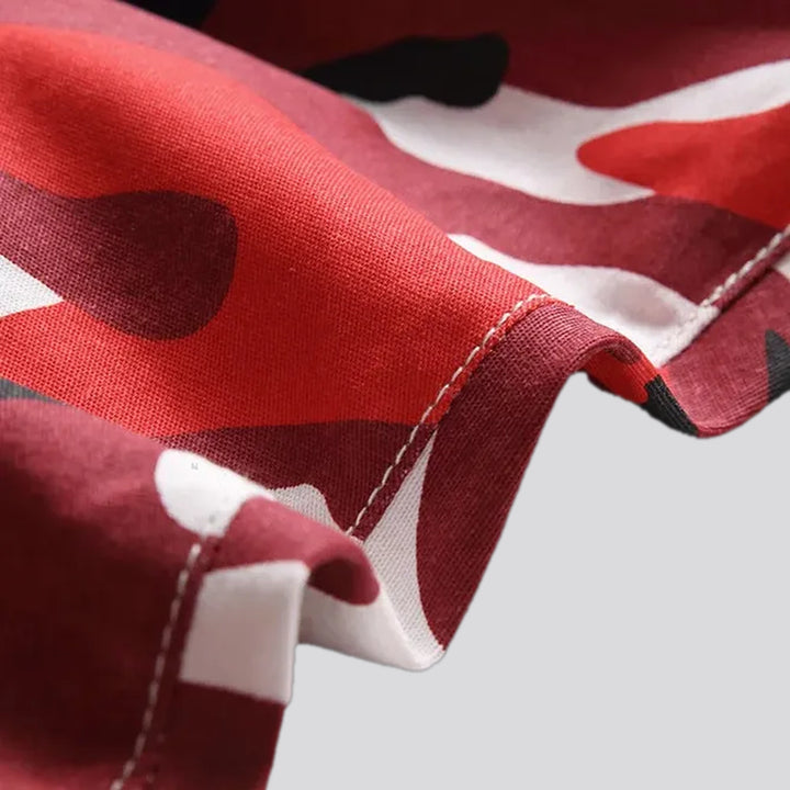 Elastic stylish camouflage men's jeans pants