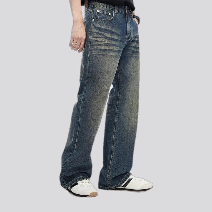 90s style faded men's jeans