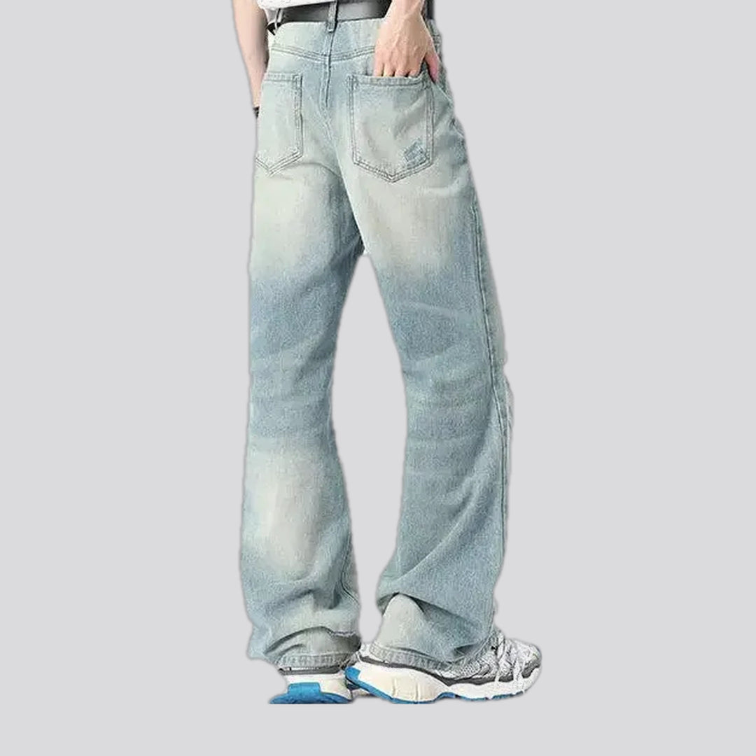 Midweight distressed jeans for men