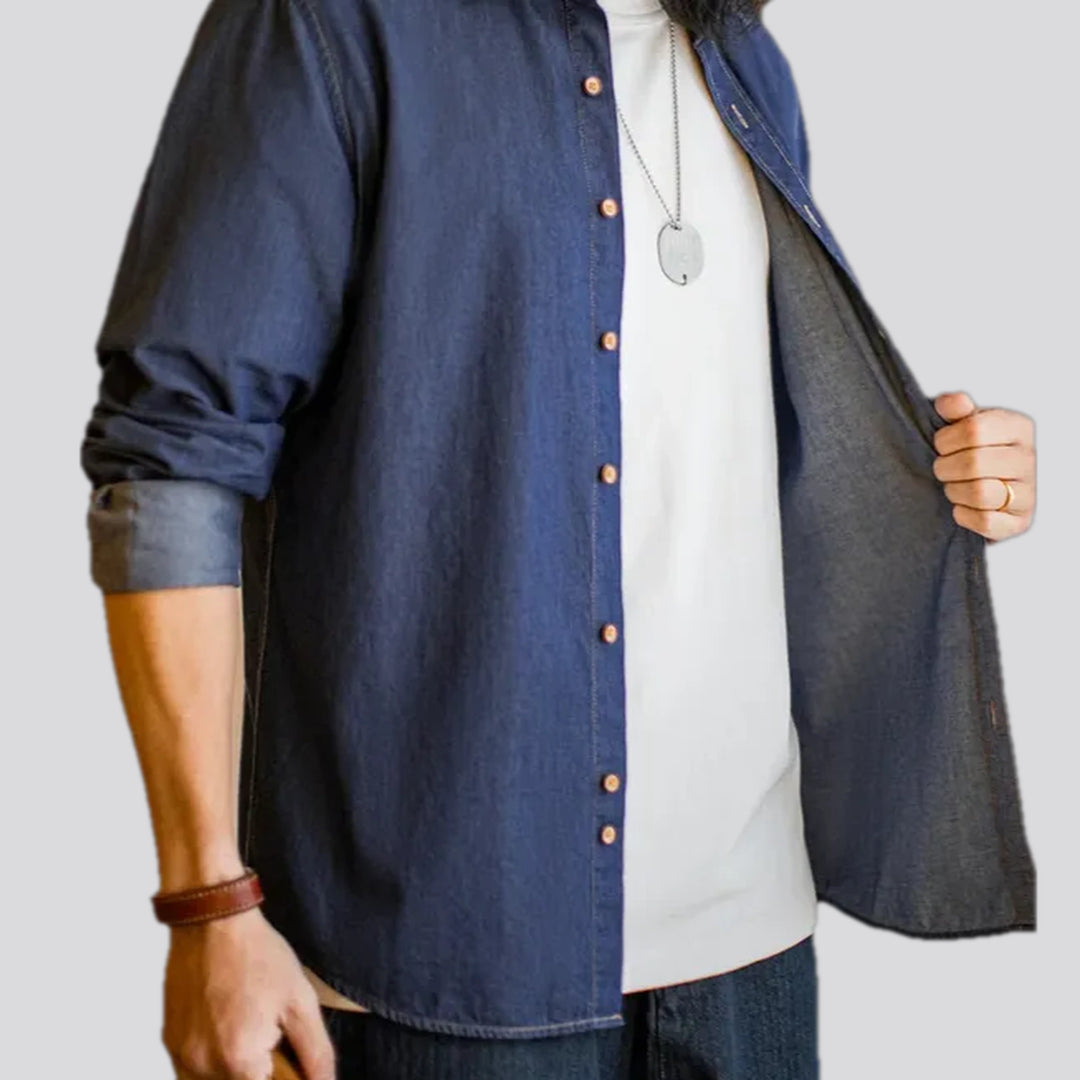 Regular fit casual men's jean shirt