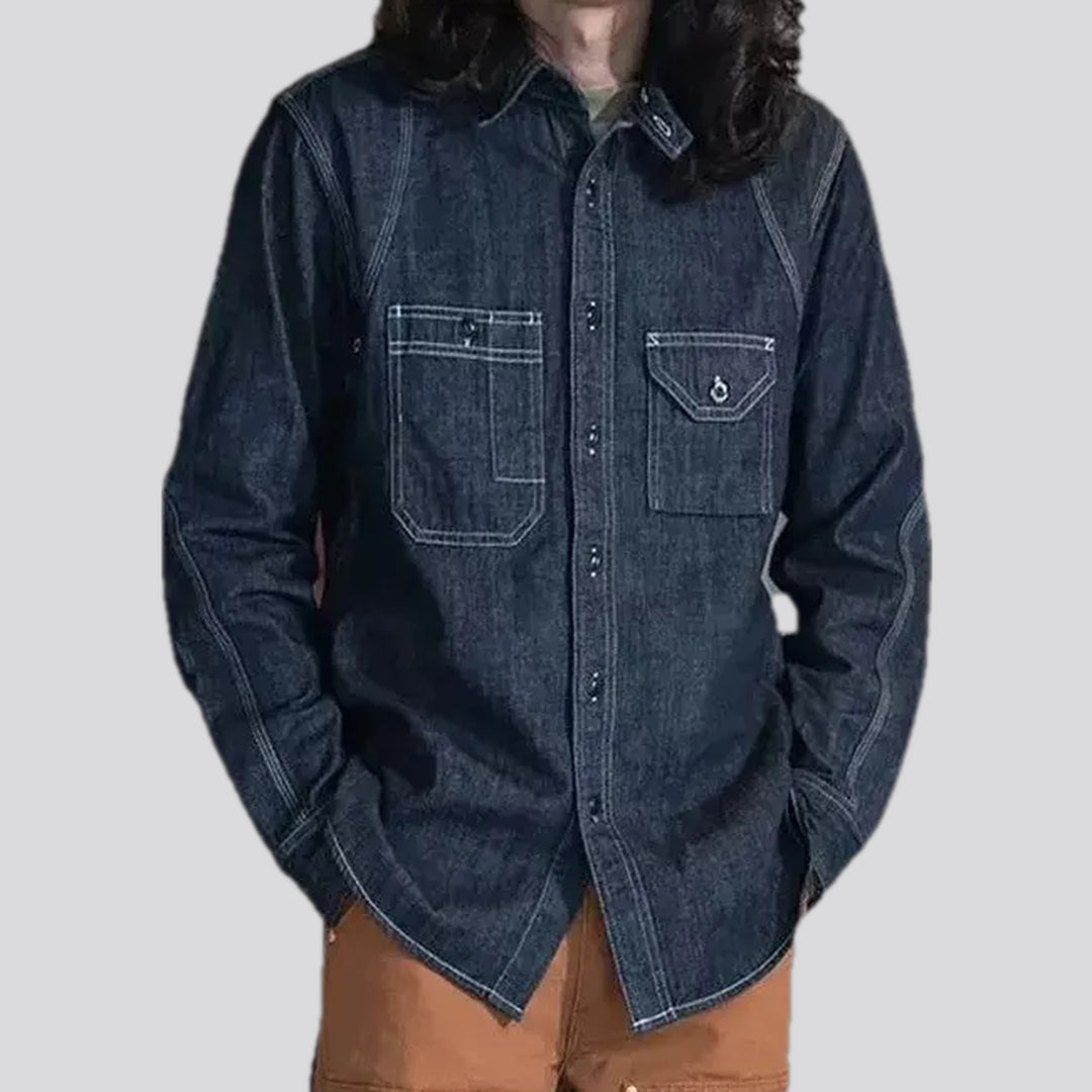 Comfortable Average Fit Worker Men's Denim Shirt | Jeans4you.shop