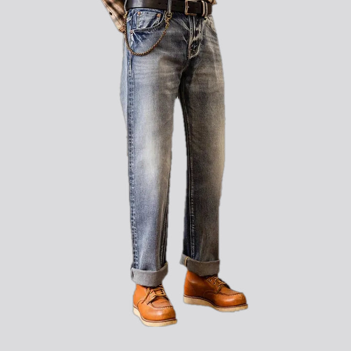 Whiskered midweight selvedge men's jeans