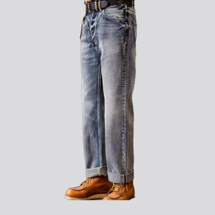 Whiskered midweight selvedge men's jeans