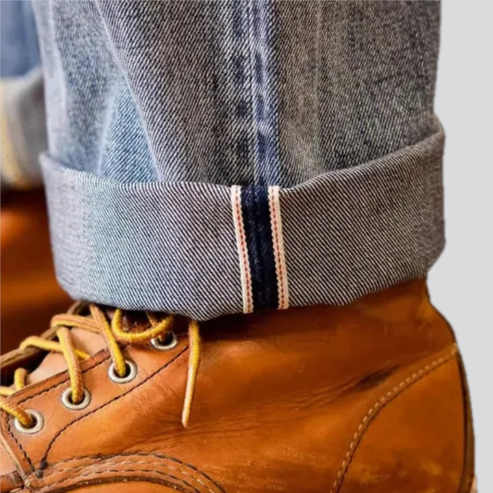 Whiskered midweight selvedge men's jeans
