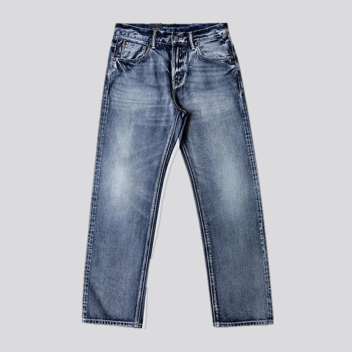 Whiskered midweight selvedge men's jeans