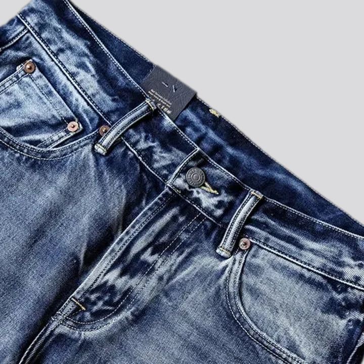 Whiskered midweight selvedge men's jeans